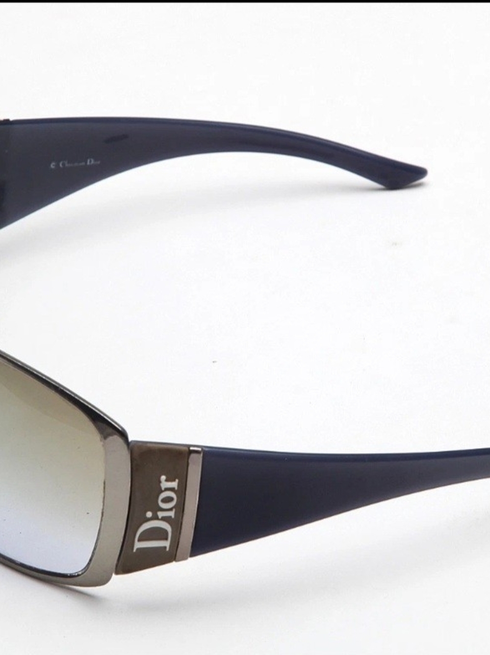 Dior Navy Sunglasses with Silver Logo Plaque